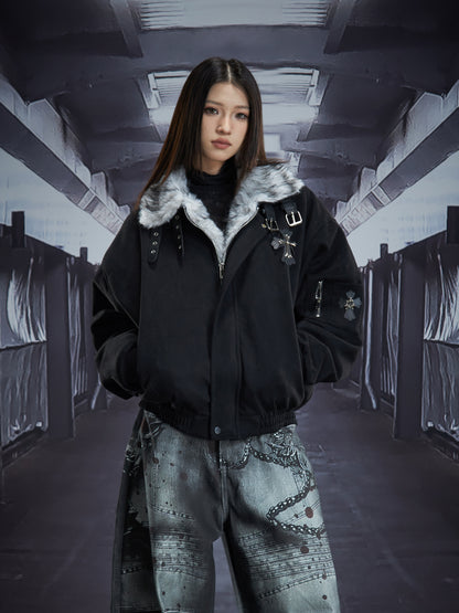 Stand Neck Belted Short Padded Jacket WN22821