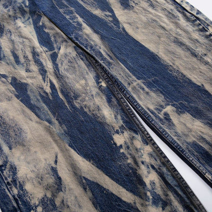 Washed Design Wide Leg Denim Jeans WN23047