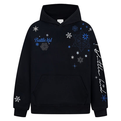 Snowflake Embroidery Print Hoodie WN23567