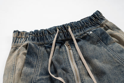 Gradient Washed Wide-Leg Cargo Denim Jeans WN11310