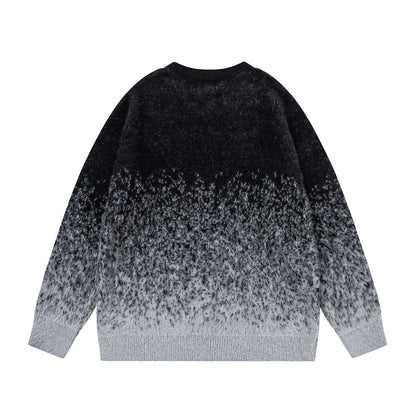 Tie-Dye Gradient Mohair Jacquard Oversize Knit Sweater WN11524