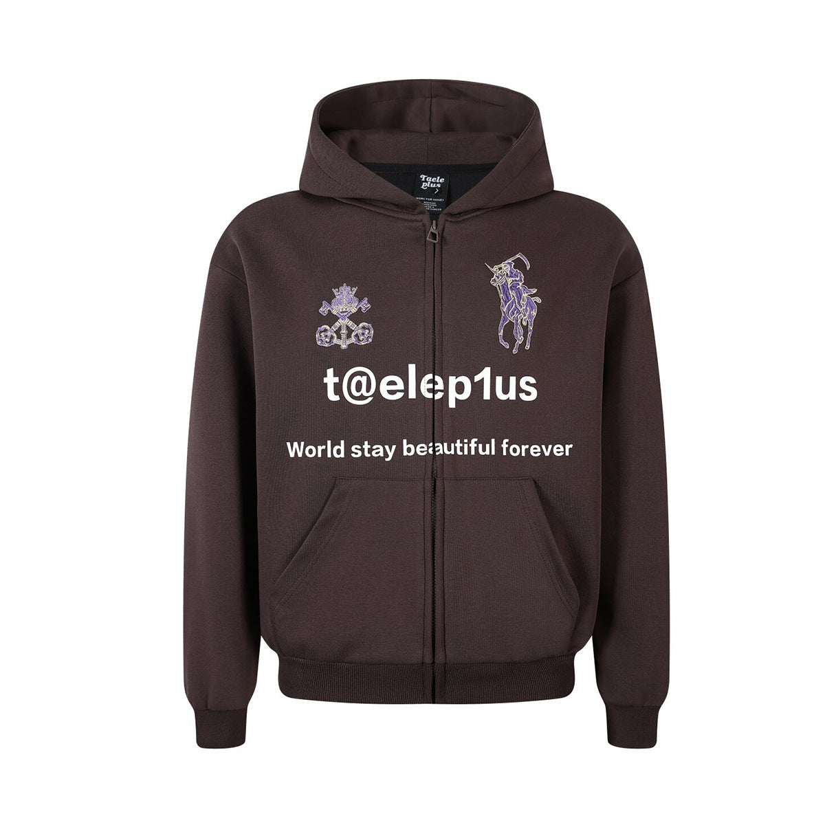 Logo Horse Embroidery Zipper Hoodie WN25565