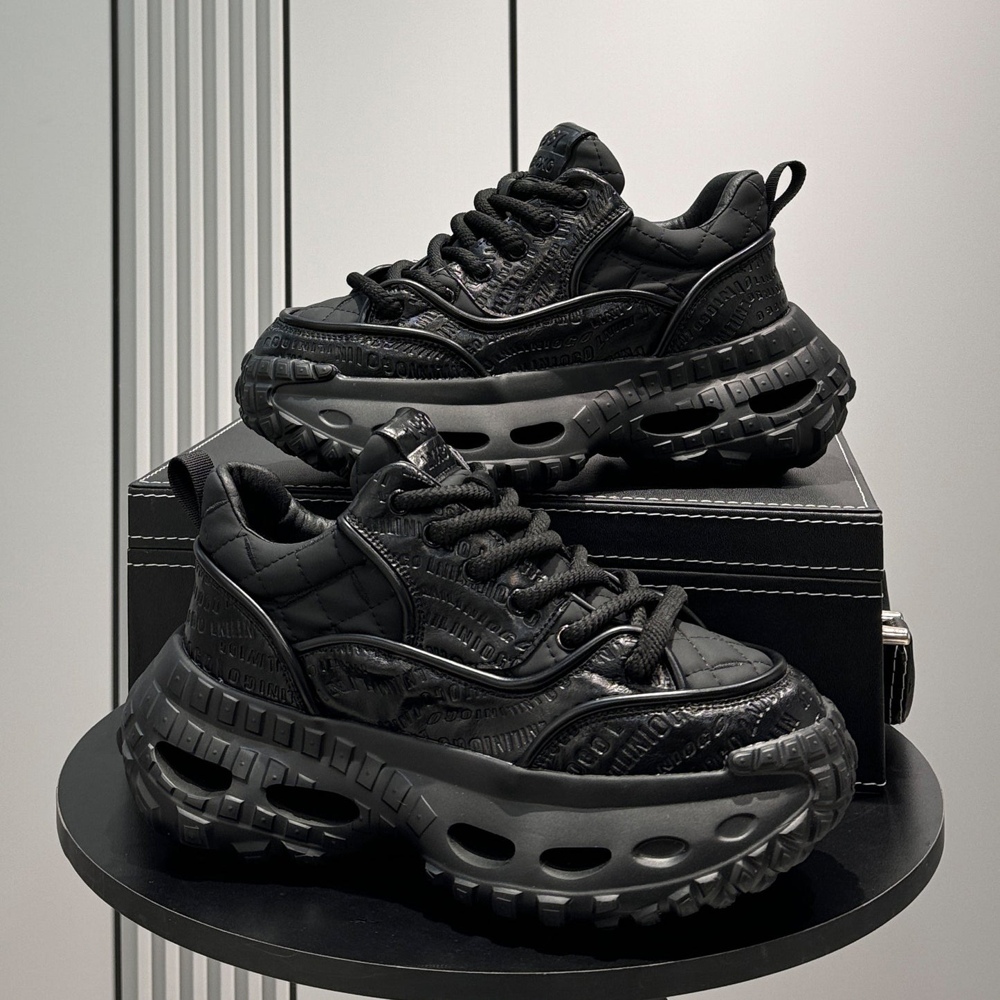 Embroidery Rope Lace Chunky Sole Sneakers WN24579