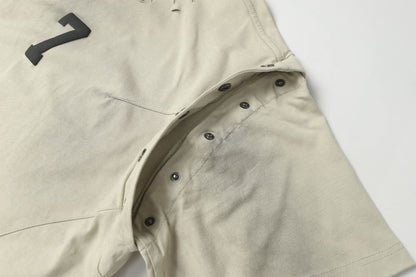 Washed Damage Detachable Vest Layered Short Sleeve T-Shirt WN16188