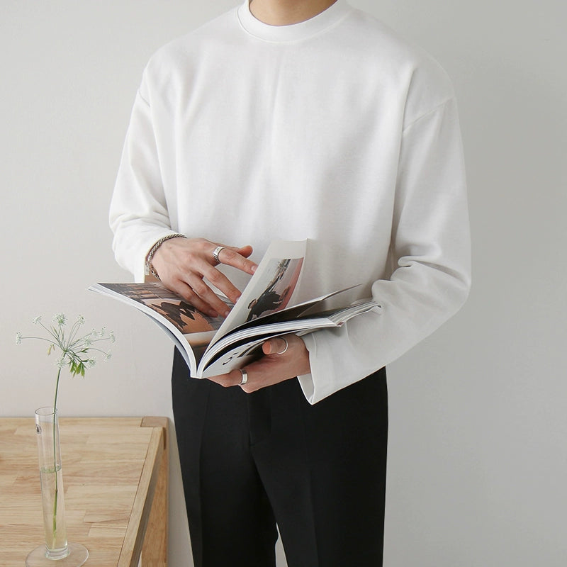 Pure Cotton Oversize Long Sleeve T-shirt WN6576