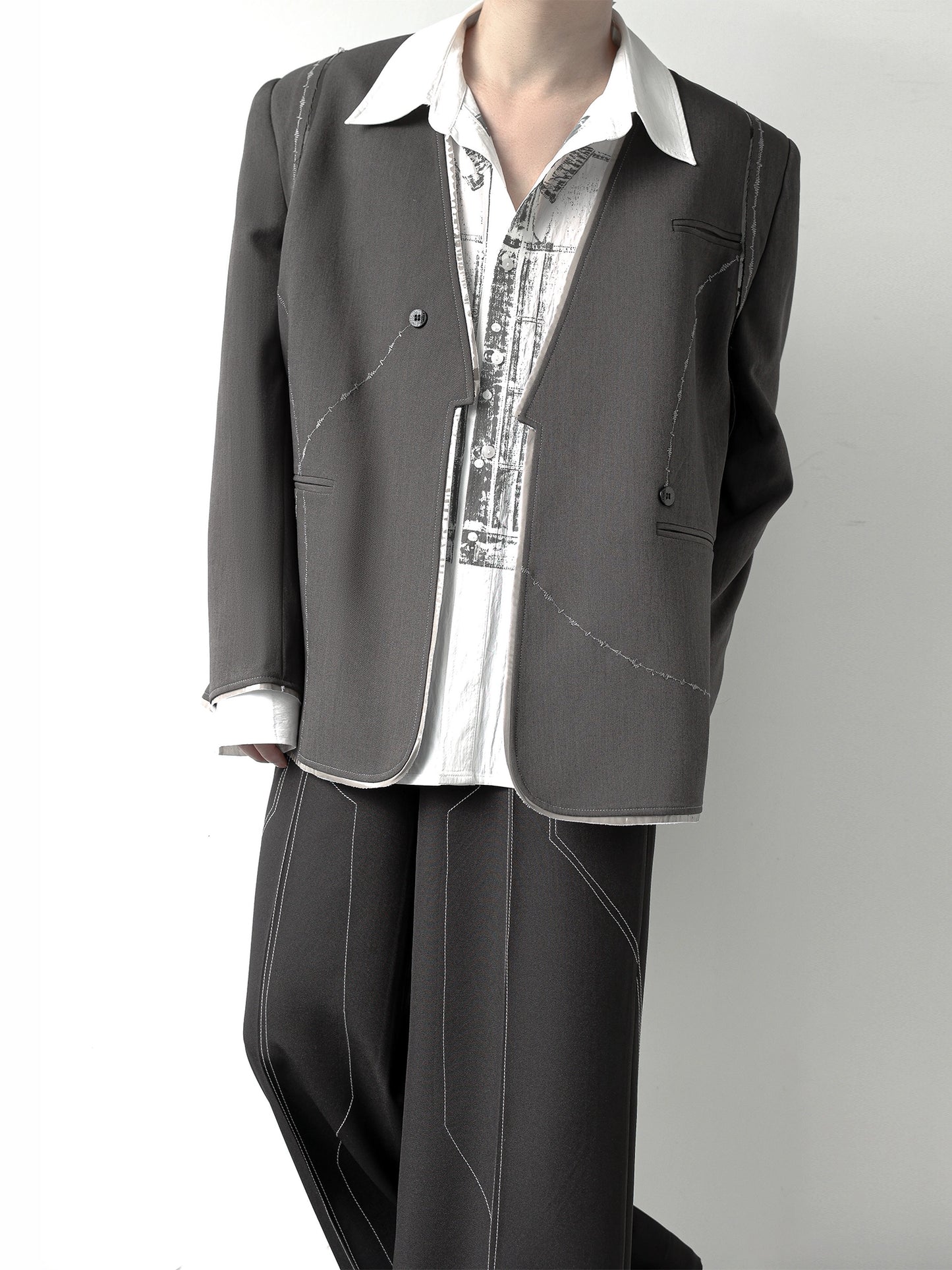 Collarless Tailored Jacket WN11766