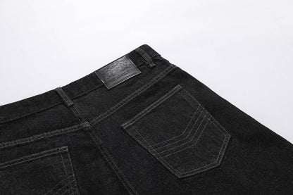 Raw Asymmetrical Button Denim Half Jeans WN26120