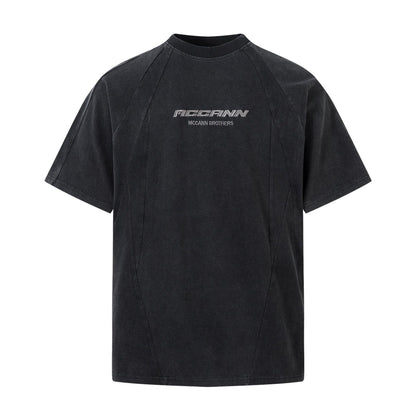 Washed Letter Print Short Sleeve T-Shirt WN25971
