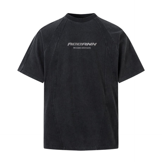 Washed Letter Print Short Sleeve T-Shirt WN25971