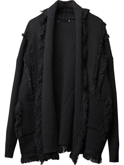 Irregular Fringe Oversize Knit Cardigan WN22363