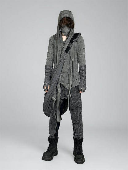 Pleats Slim Washed Long Sleeve Hoodie WN21991