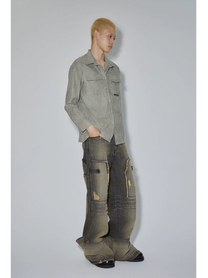 Swamp Green Textured Long Sleeve Shirt WN19046