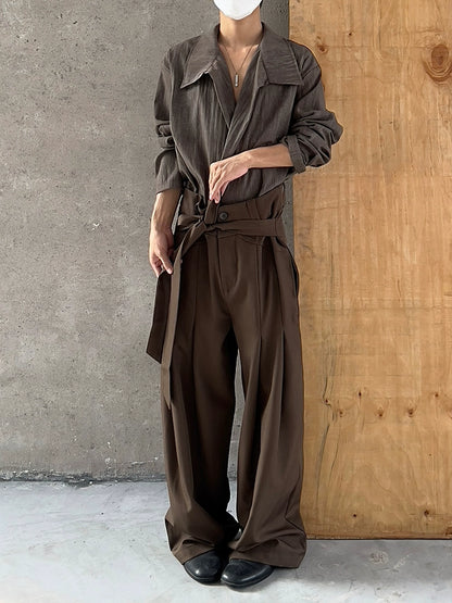 Deconstructed Ribbon Straight Leg Trousers WN20027