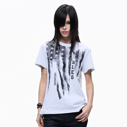 Graffiti Print Washed Cropped Short Sleeve T-Shirt WN27310