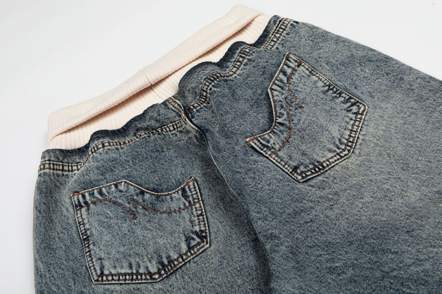 Deconstruction Patchwork Wide Leg Denim Jeans WN25851