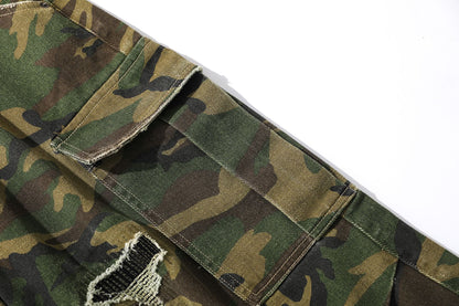 Camo Workwear Denim Wide Leg Short Pants WN25677