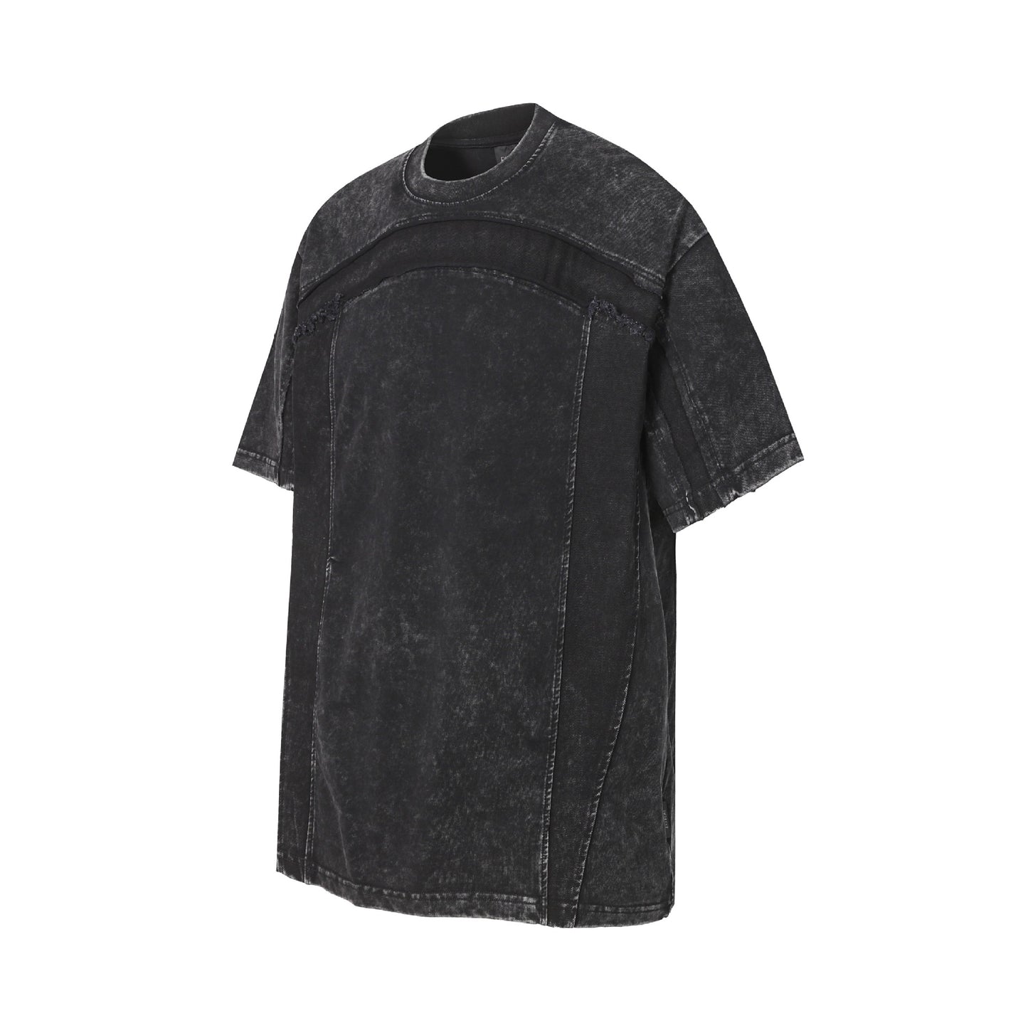 Washed Panel Design Short Sleeve T-Shirt WN25401