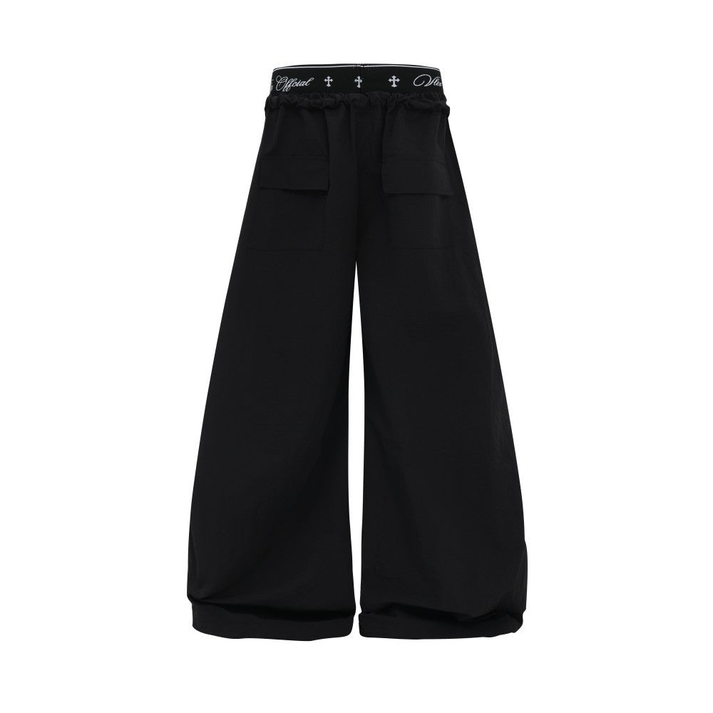 Double Waist Drawstring Wide Leg Pants WN27795