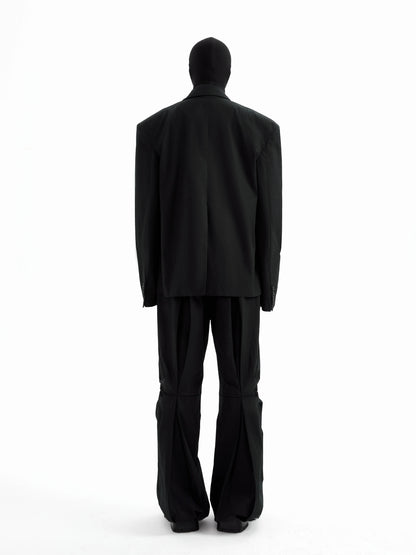 Irregular Deconstruction Shoulder-Pad Oversize Tailored Jacket WN21292