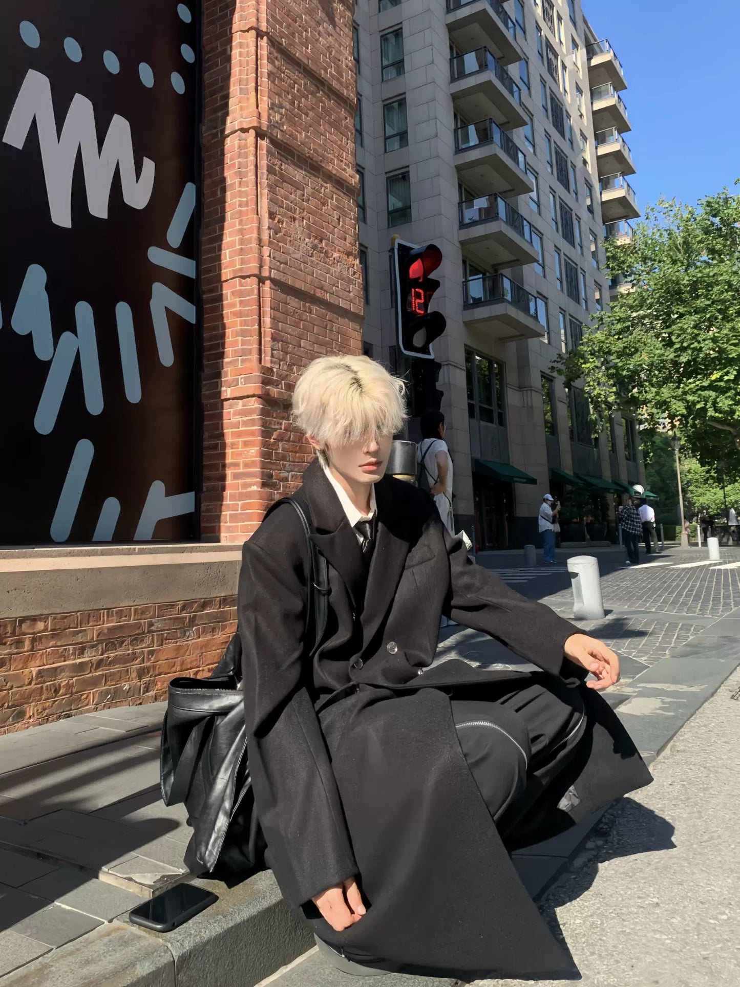 Front-Buttoned Shoulder-Pad Oversize Coat WN19804