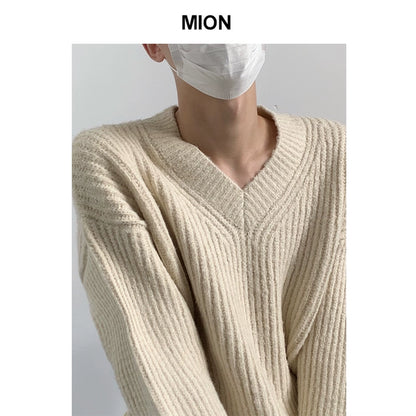 Oversize V-Neck Knit Sweater WN9619