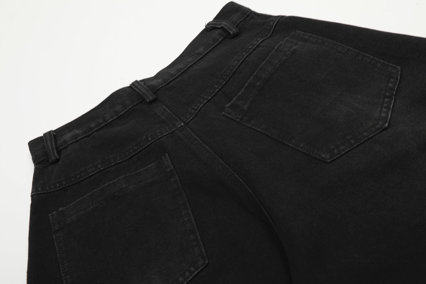 Deconstructed Three-Stripe Curved Wide Leg Denim Jeans WN25738