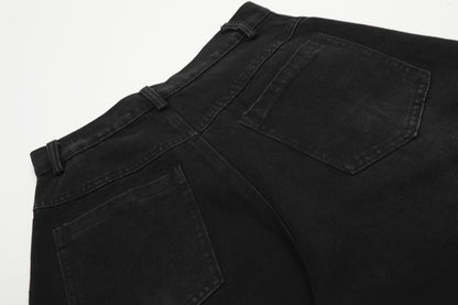 Deconstructed Three-Stripe Curved Wide Leg Denim Jeans WN25738