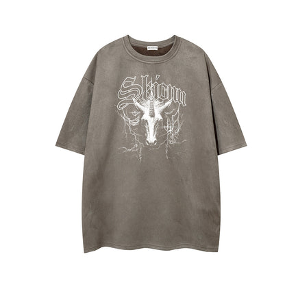 Washed Graphic Art Print Short Sleeve T-Shirt WN25797