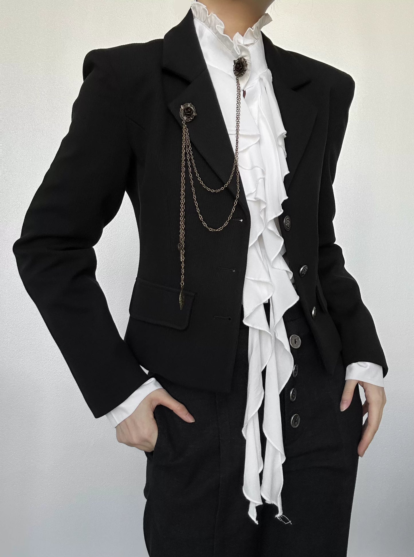 Rose Chain Double Brooch WN23135