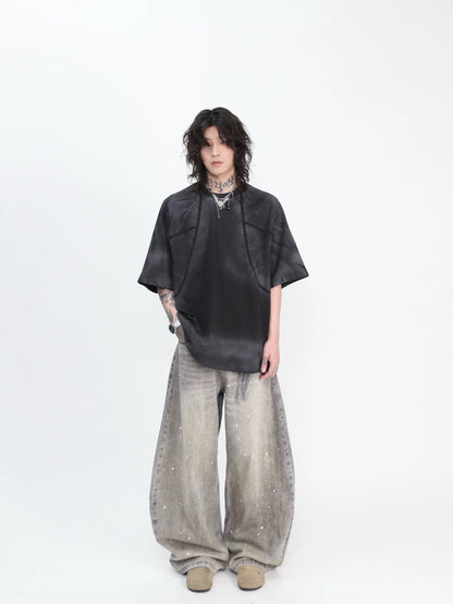 Tie-Dye Washed Deconstructed Oversize Short Sleeve T-Shirt WN24414