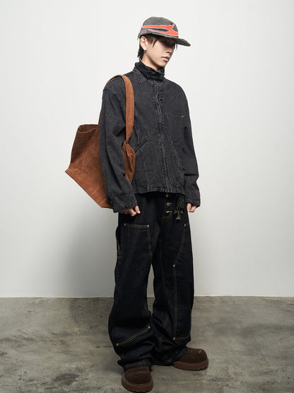 Washed Corduroy Patchwork Denim Jacket WN22937