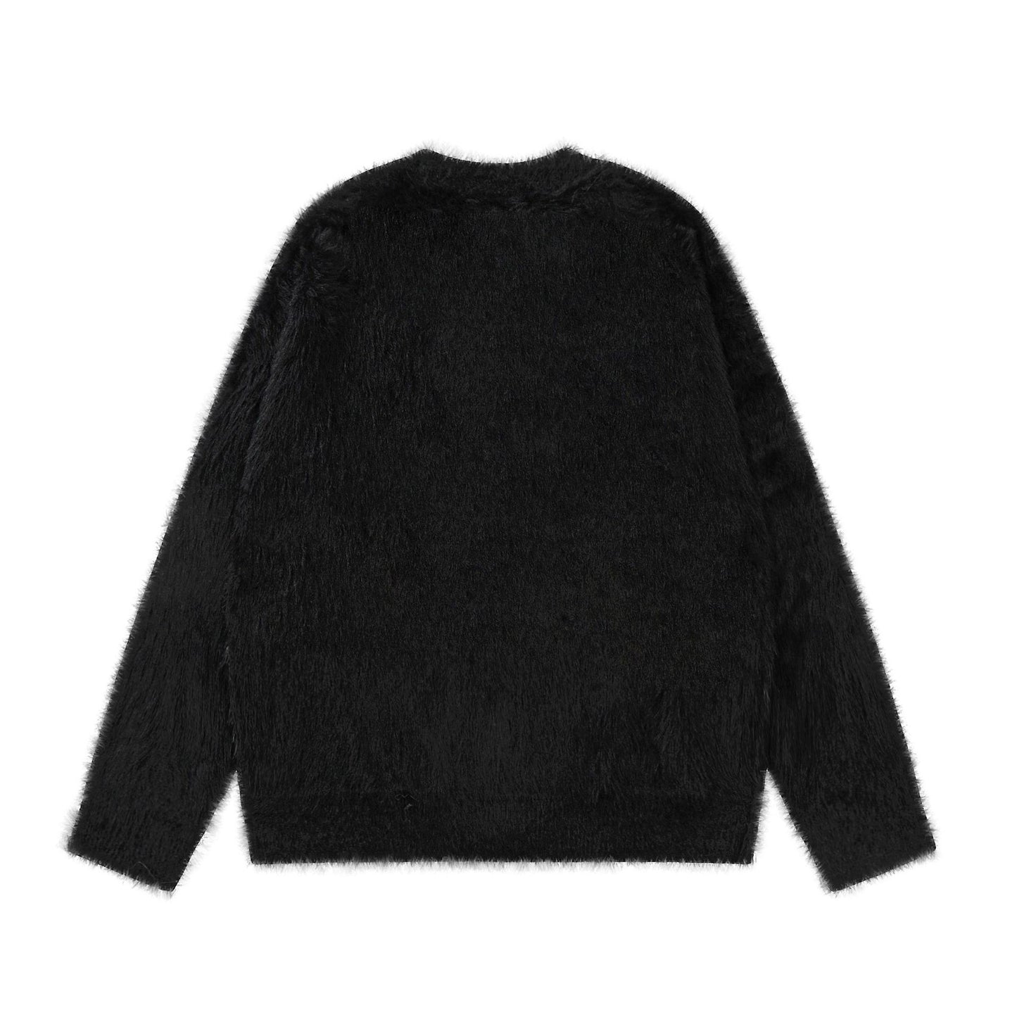 Butterfly Jacquard Fake Mink Knit Cardigan WN11180