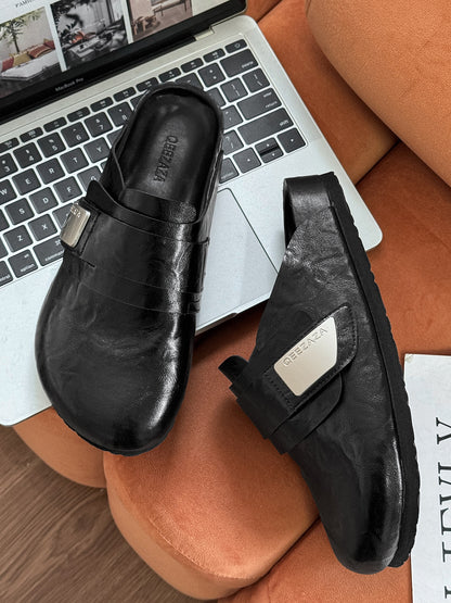 Classic Backless Leather Loafers WN24557