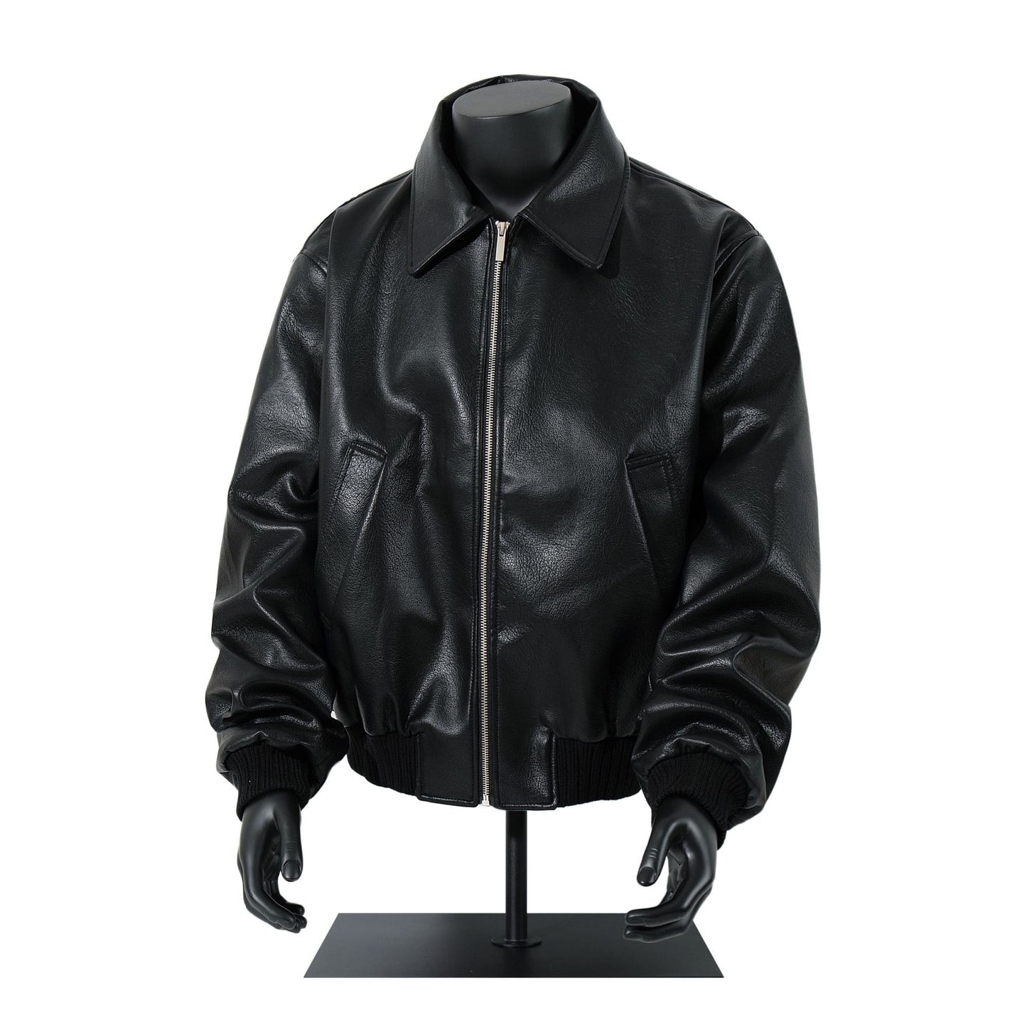 Boxy Oversize PU Leather Jacket WN23068