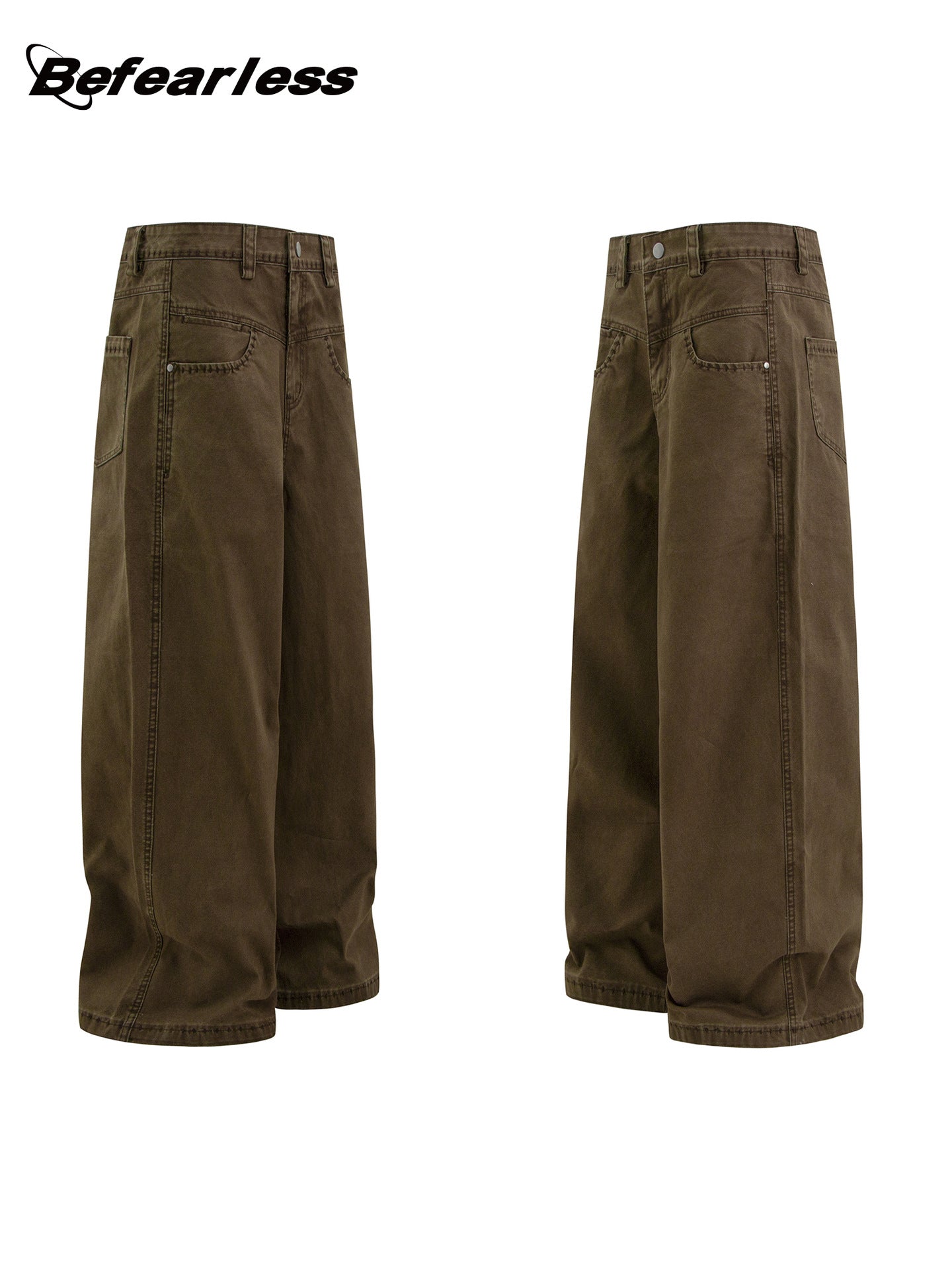 Washed Dirty Panel Wide Leg Cargo Pants WN26264