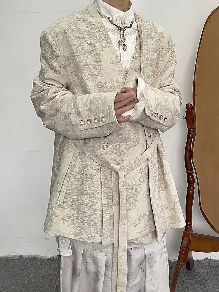 Chinese Style Linen Jacquard Tailored Jacket WN20032