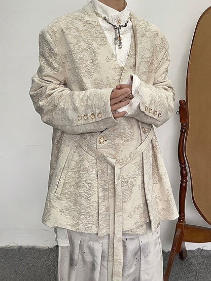 Chinese Style Linen Jacquard Tailored Jacket WN20032