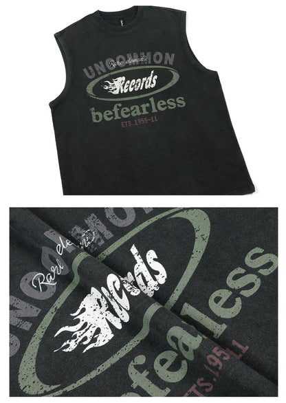 Letter Print Sleeveless T-Shirt WN26211