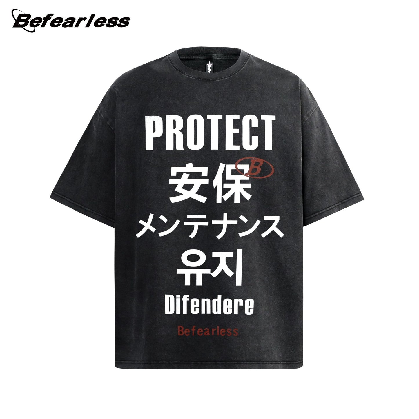 Washed Graphic Letter Print Oversize Short Sleeve T-Shirt WN26372