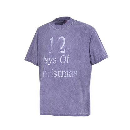 Washed Letter Print Oversize Short Sleeve T-Shirt WN26111