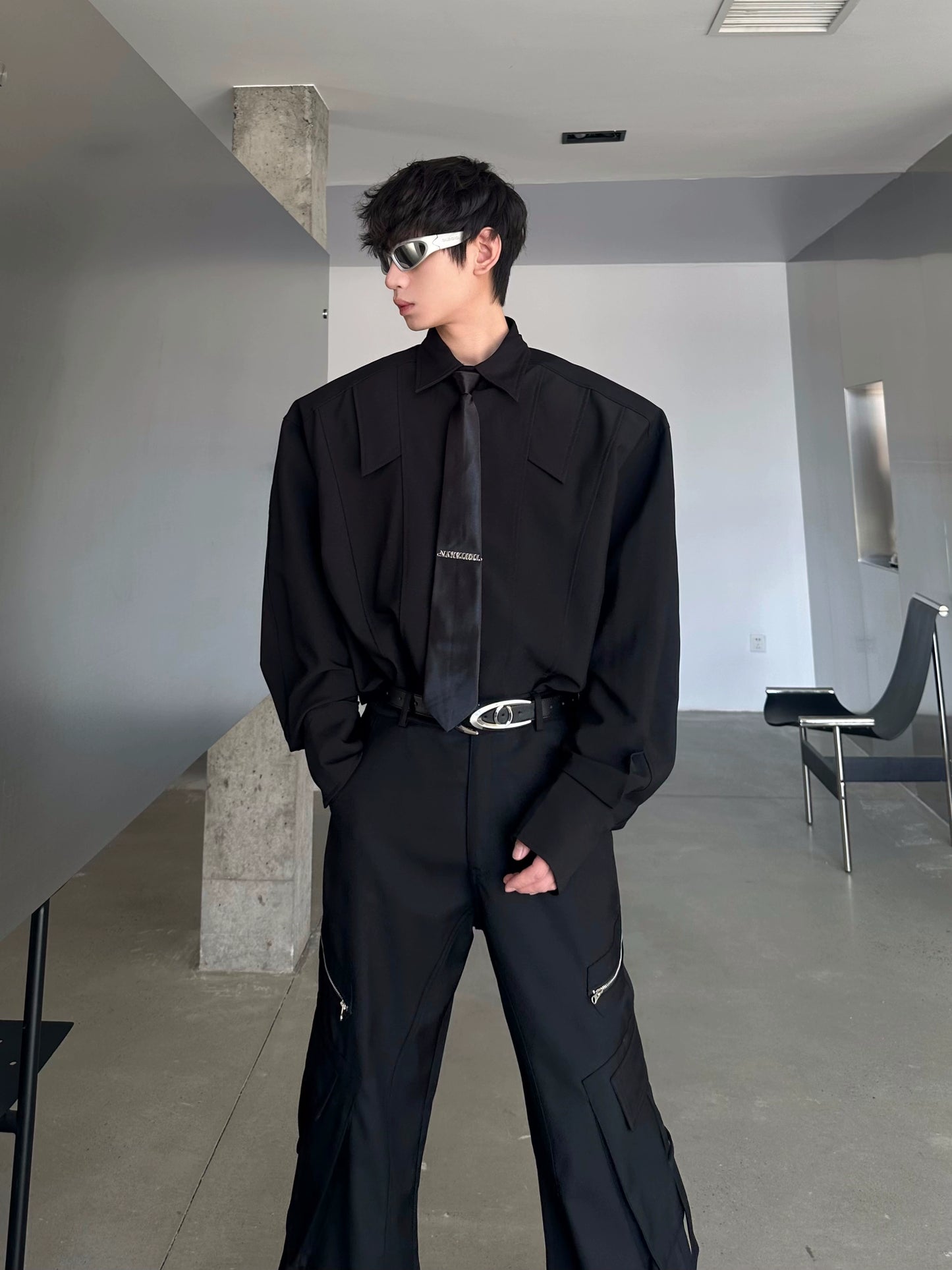 Tie Design Long Sleeve Shirt WN16750