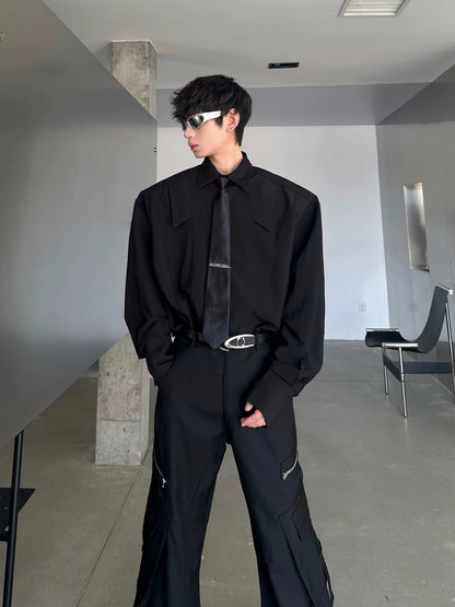 Tie Design Long Sleeve Shirt WN16750