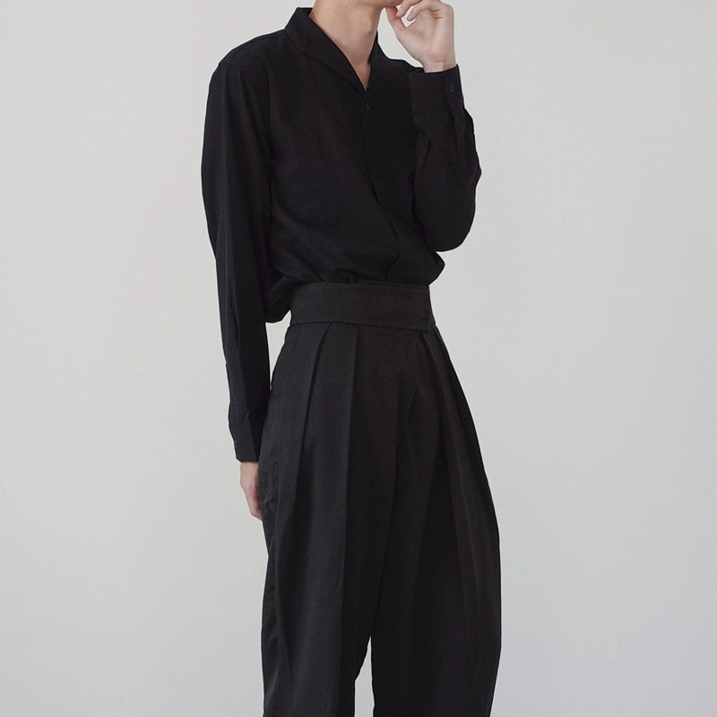 Open Collar Long Sleeve Shirt WN21656