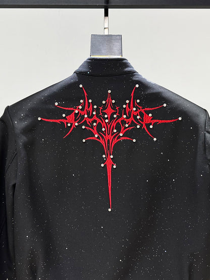 Color Block Embroidery Beaded Short Jacket WN23881