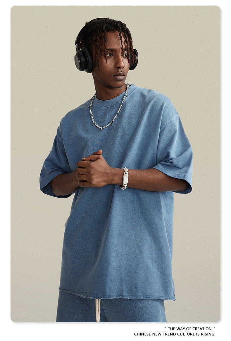 Water Washed Heavyweight Oversize Short Sleeve T-Shirt WN6077