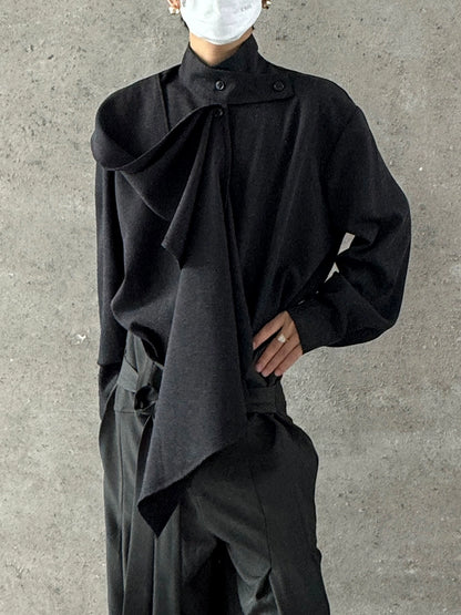 Chinese Style Standing-Collar Long Sleeve Shirt WN19959