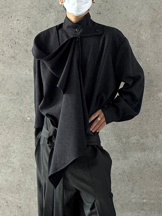 Chinese Style Standing-Collar Long Sleeve Shirt WN19959