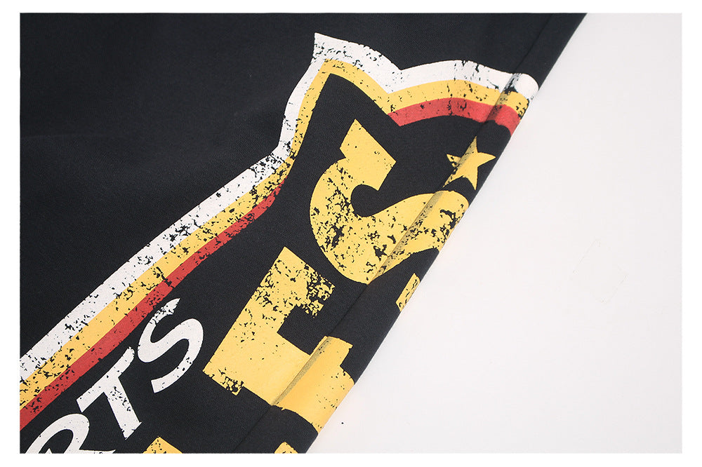 Cracked Letter Print Sweat Pants WN26418