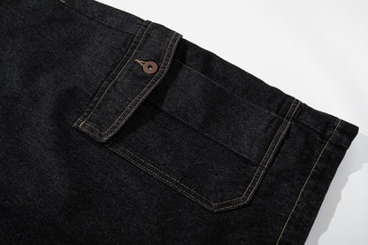 Wide Cargo Denim Half Jeans WN25807