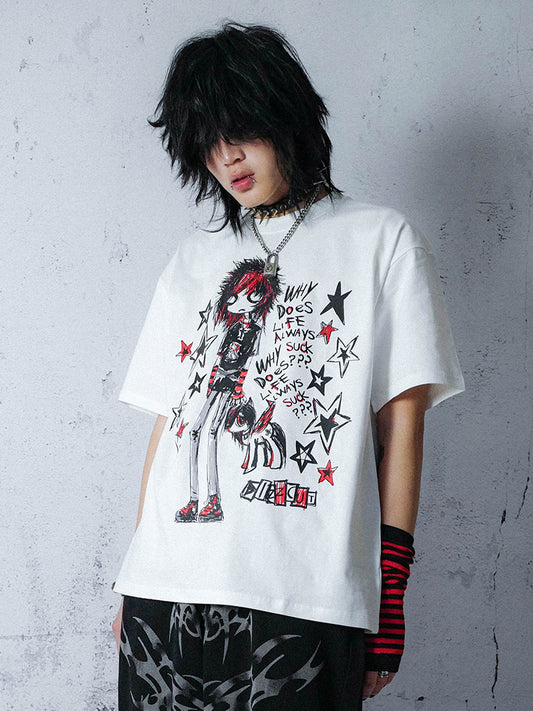 Graphic Design Oversize Short Sleeve T-Shirt WN15923